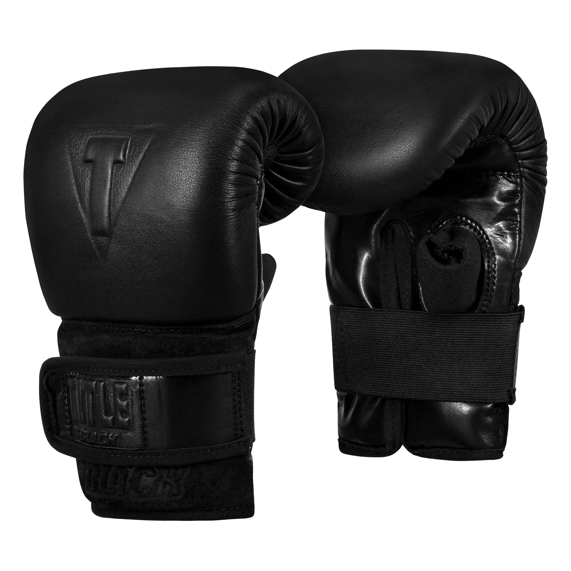 TITLE Black Old School Leather Pro Bag Boxing Gloves - Image 3